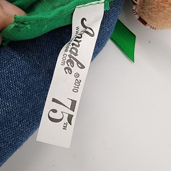 Annalee Workshop Santa Elf Doll In Overalls With Tool Belt Red Hat 2010 - Picture 8 of 8